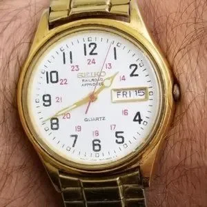 SEIKO SOLAR RAILROAD APPROVED ミリタリー A840 Seiko Solar Railroad Approved Military Watch A840 Vintage